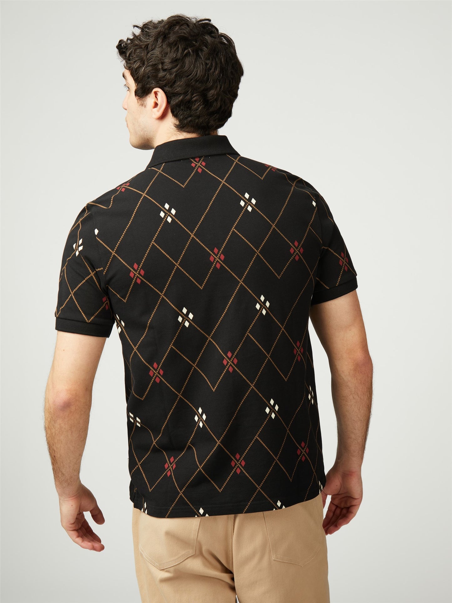 Ben Sherman - Argyle Printed Polo - Black