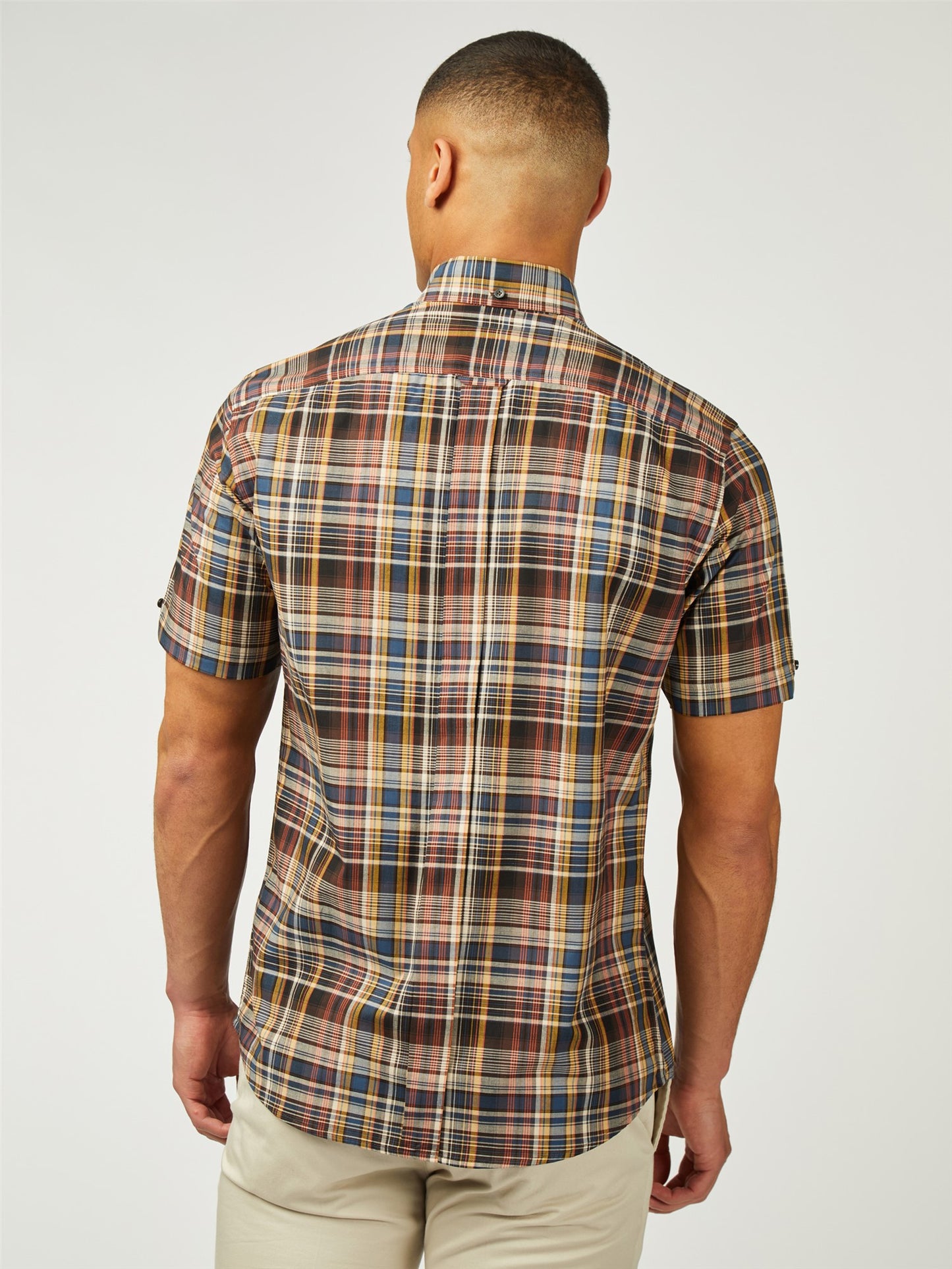 Ben Sherman - Short Sleeve Gradient Check Shirt - Sea