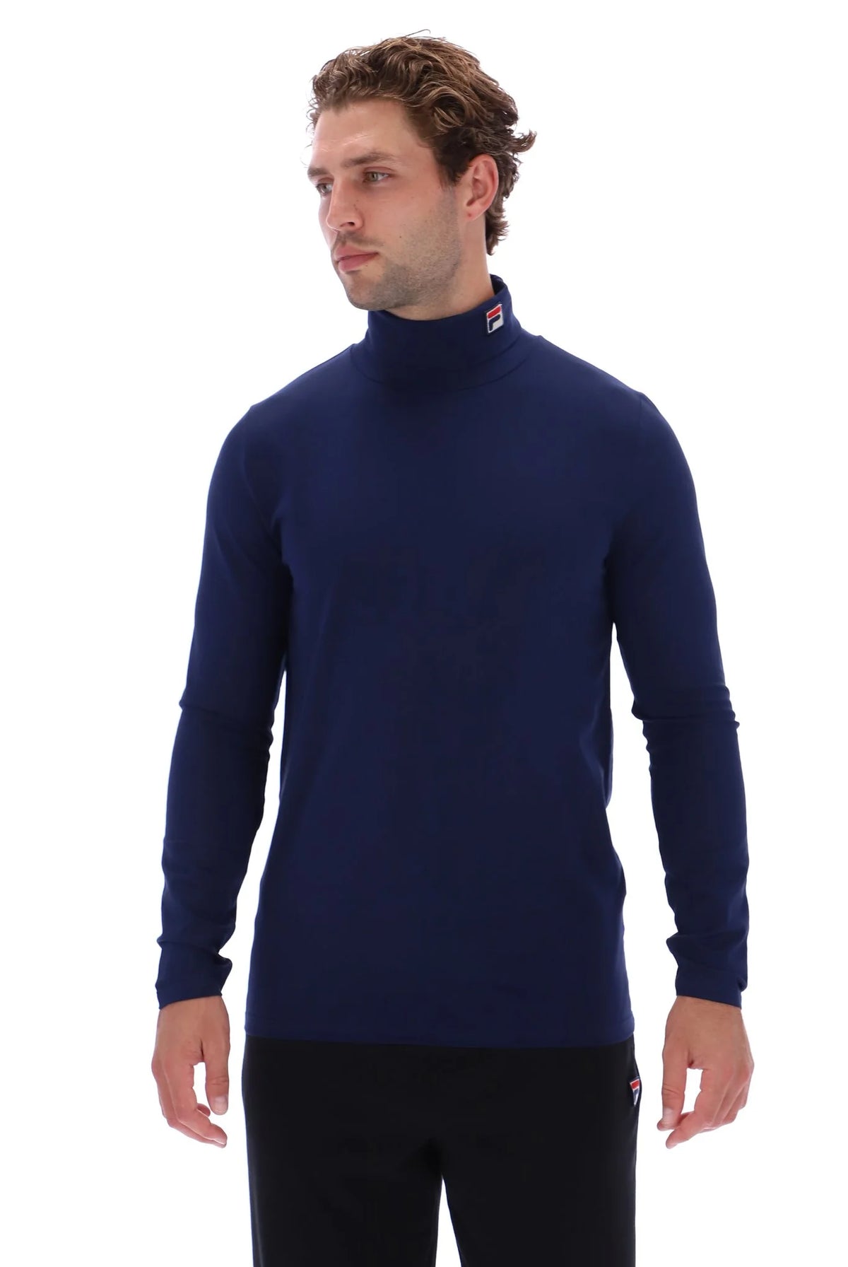 FILA 19th Classic Navy Roll Neck T-Shirt Front View