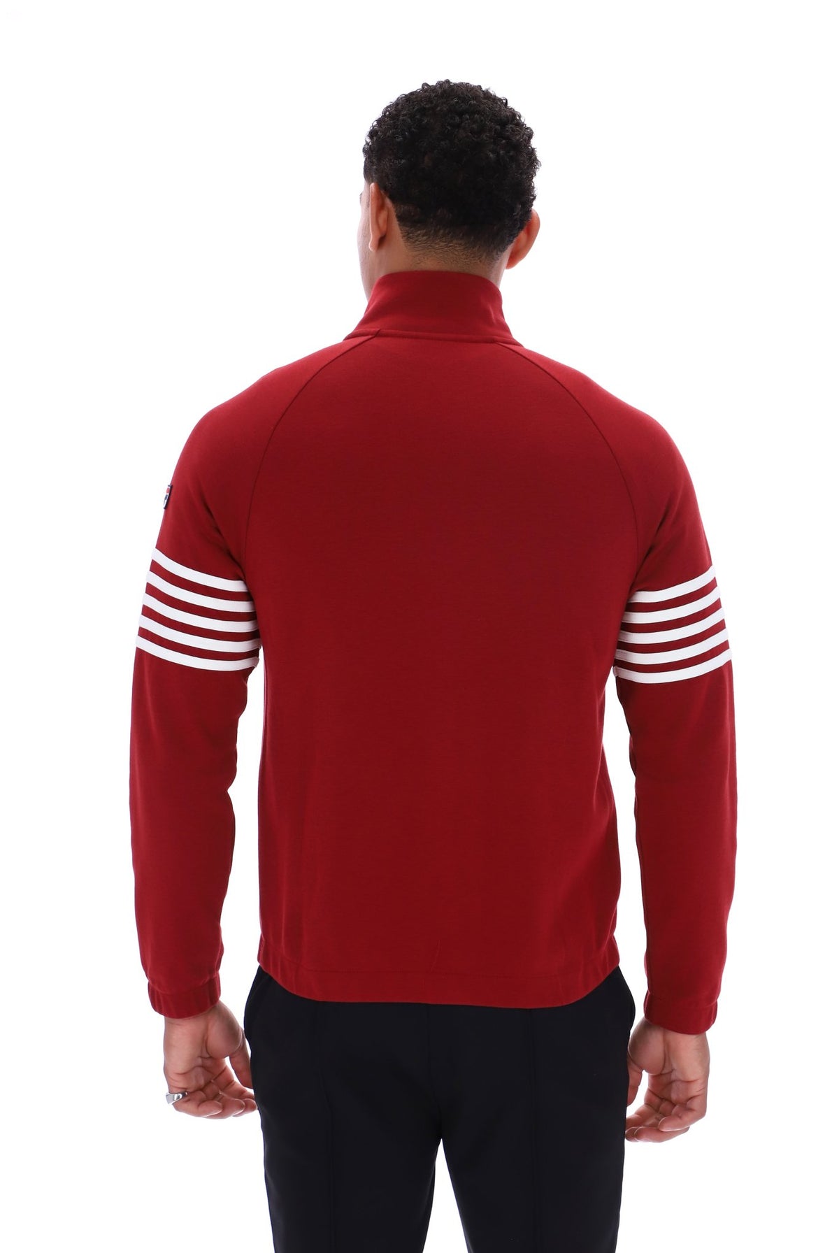 FILA Patrice Cut and Sew Jacket Red White Model Back View