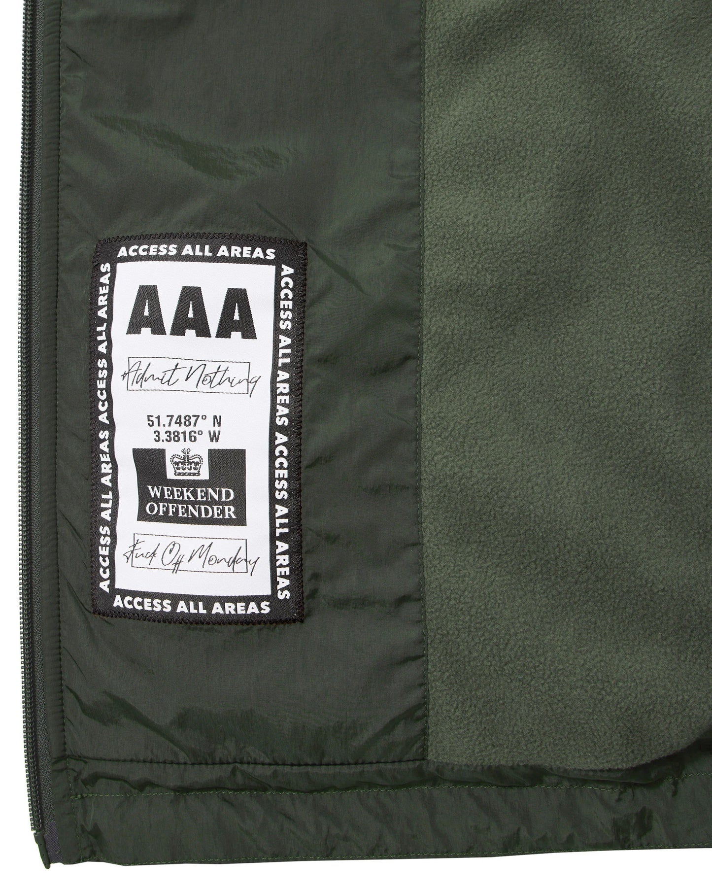 Weekend Offender - Technician Fleece Lined Jacket - Black Forest Green