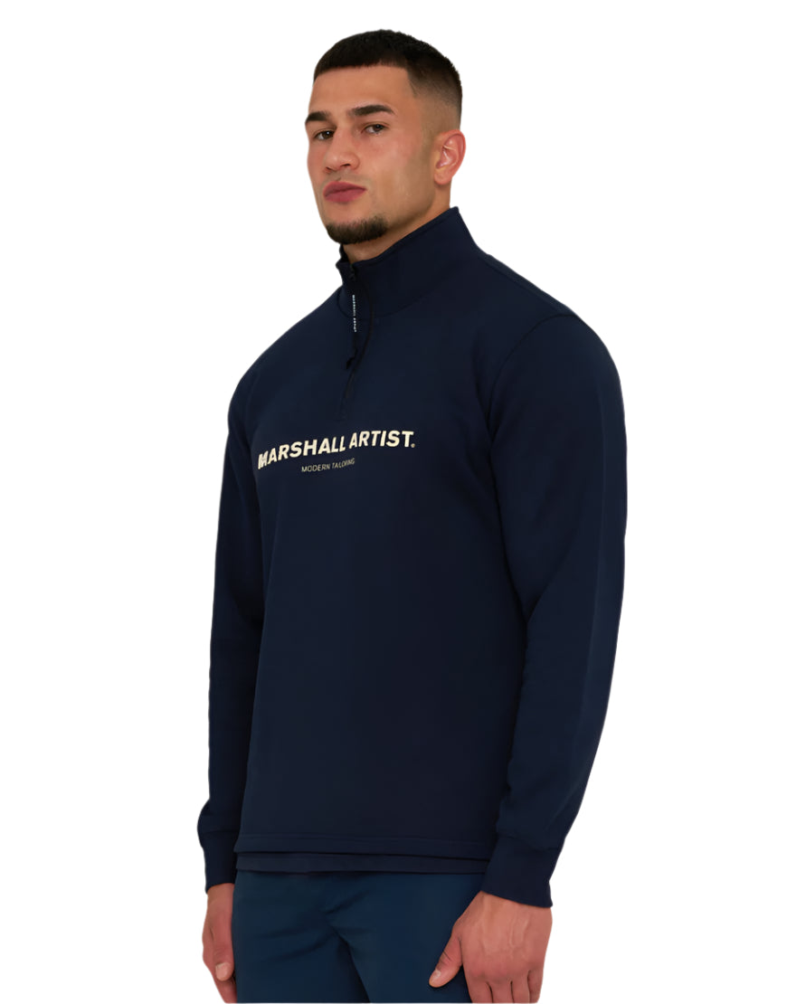 Marshall Artist - Costal Erosion 1/4 Zip Sweat - Navy