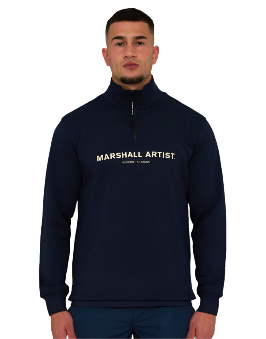 Marshall Artist - Costal Erosion 1/4 Zip Sweat - Navy