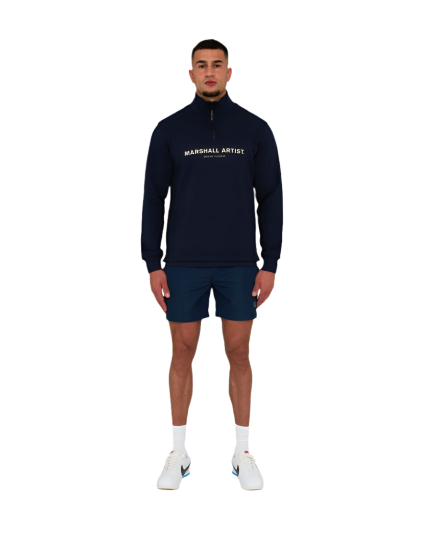 Marshall Artist - Costal Erosion 1/4 Zip Sweat - Navy