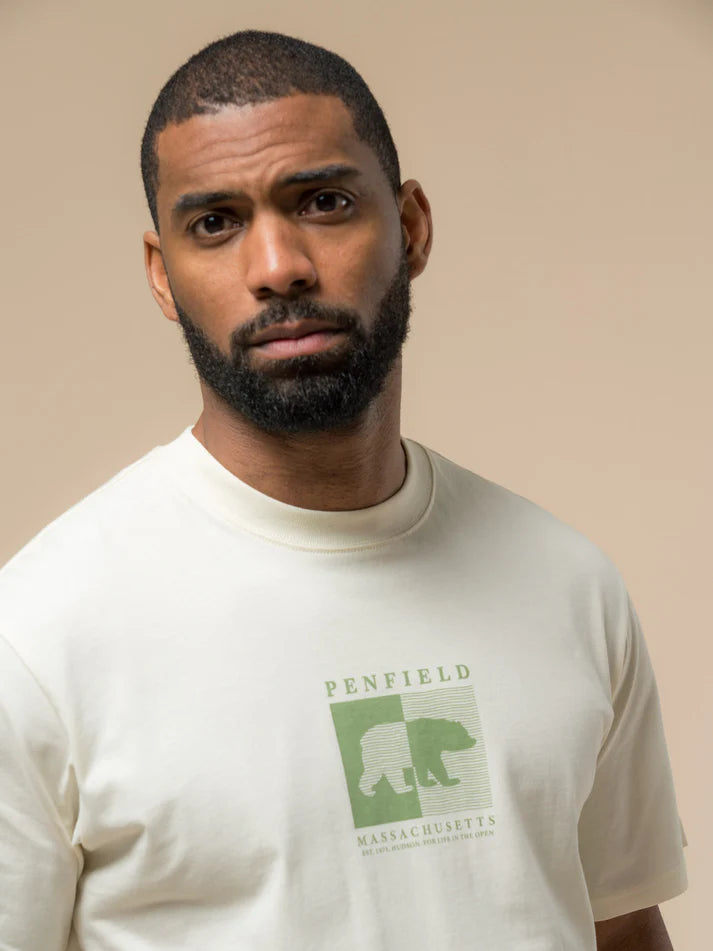 Penfield - Contrast Stripe Bear Graphic Tee - Vanilla Ice