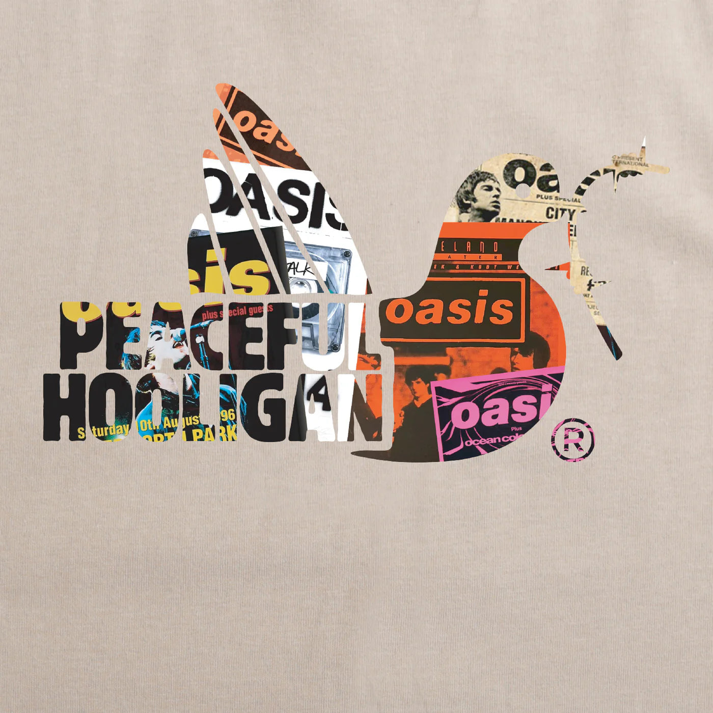 Peaceful Hooligan - Poster Dove T-Shirt - Stone