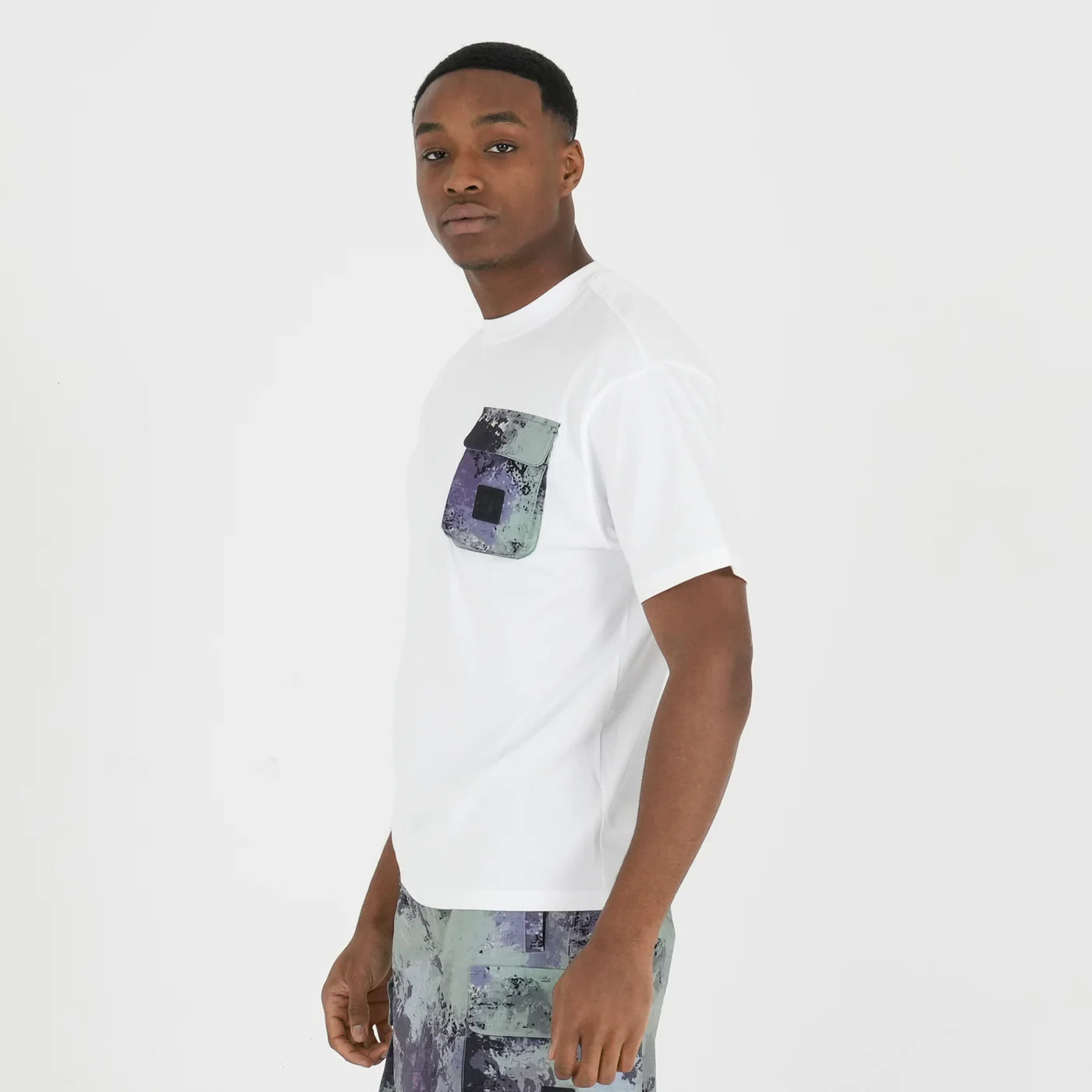 Peaceful Hooligan - Bomber Tee - White and Atlantic Camo