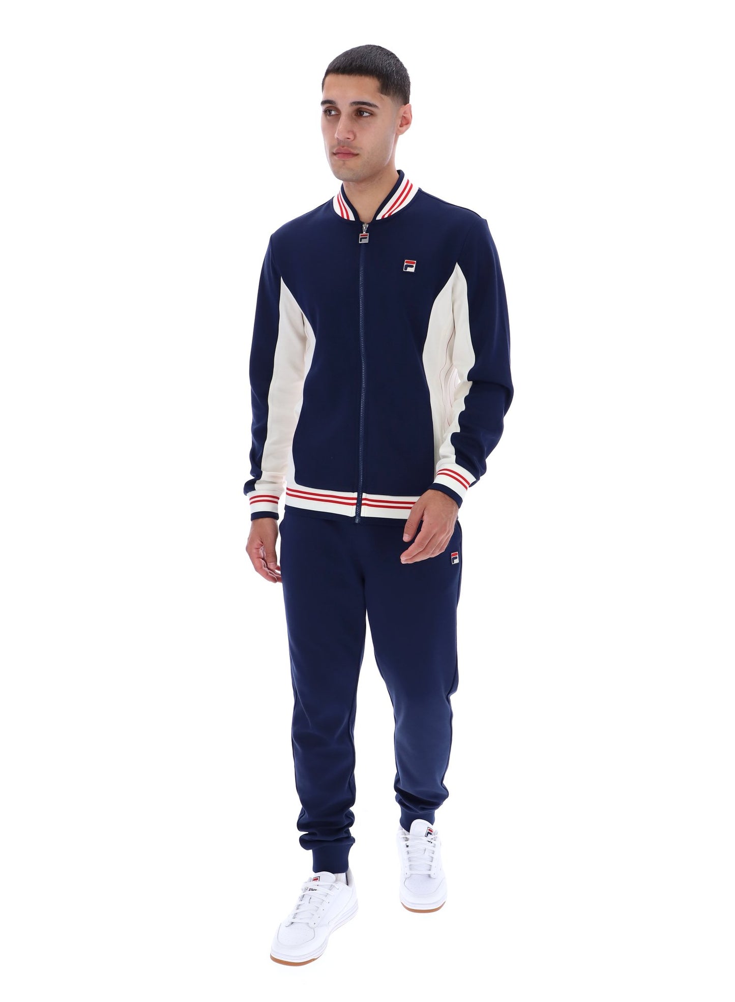 Fila - Settanta Baseball Track Jacket - Navy/Gardenia/Red