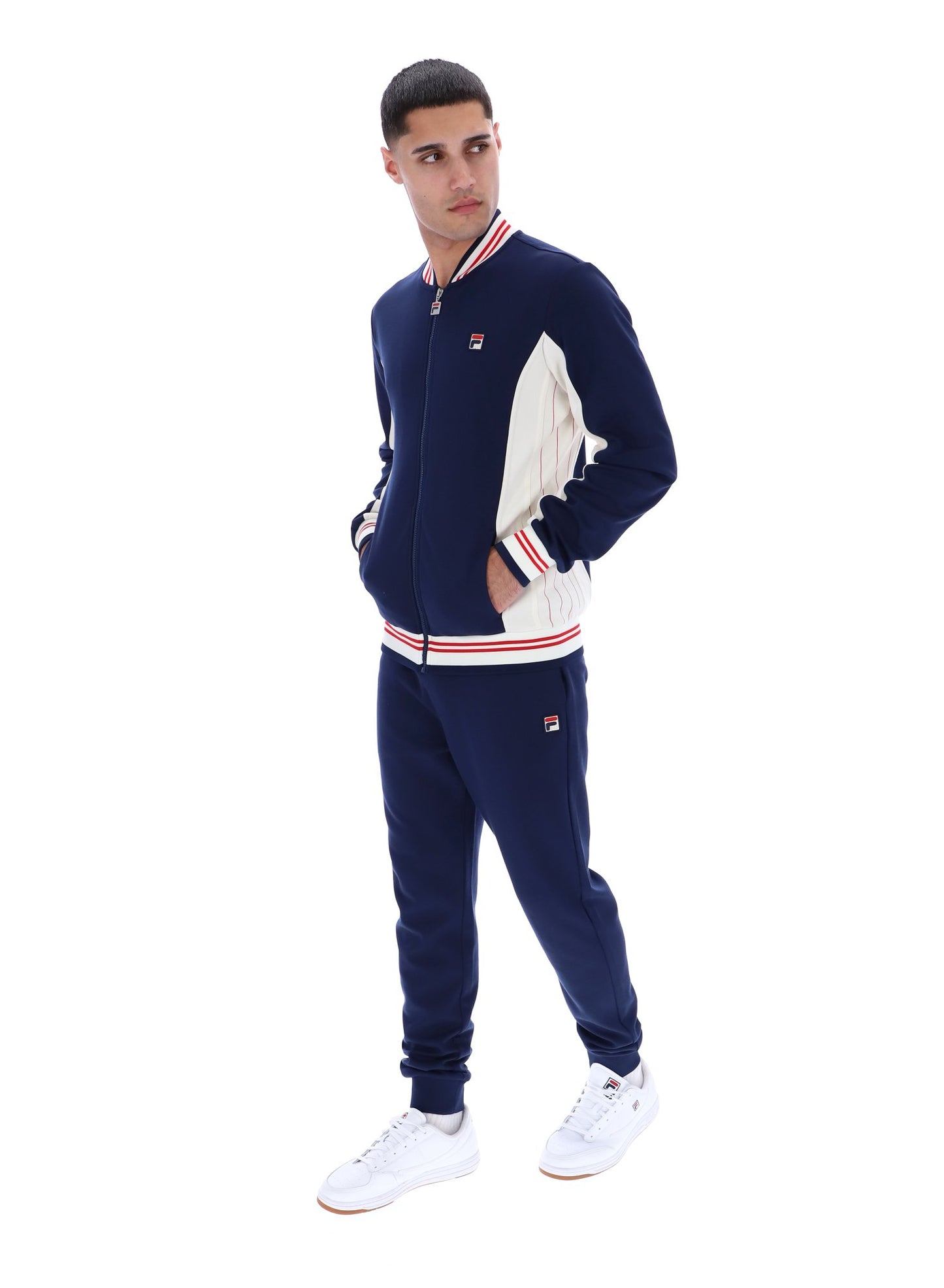 Fila - Settanta Baseball Track Jacket - Navy/Gardenia/Red