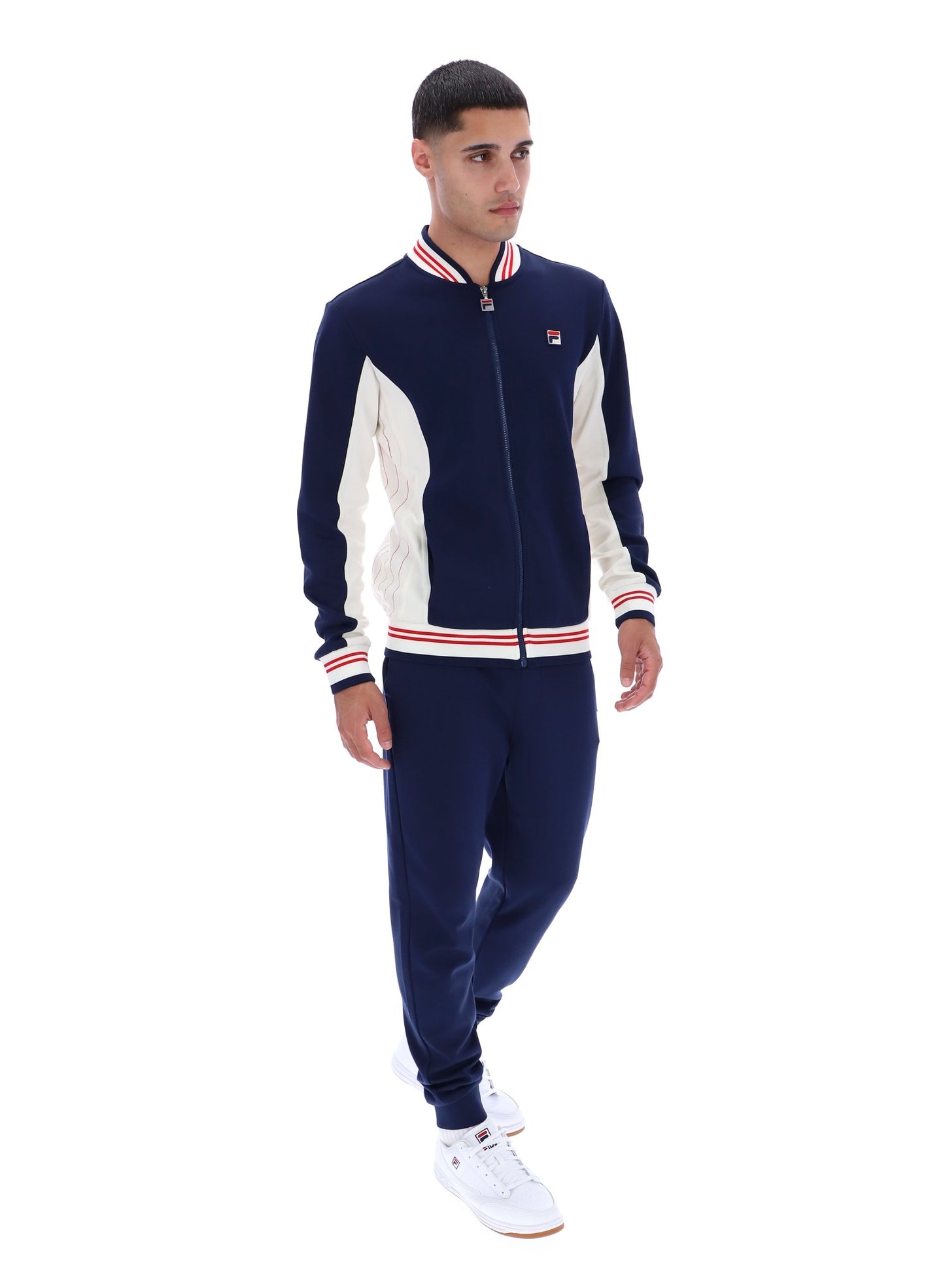 Fila - Settanta Baseball Track Jacket - Navy/Gardenia/Red