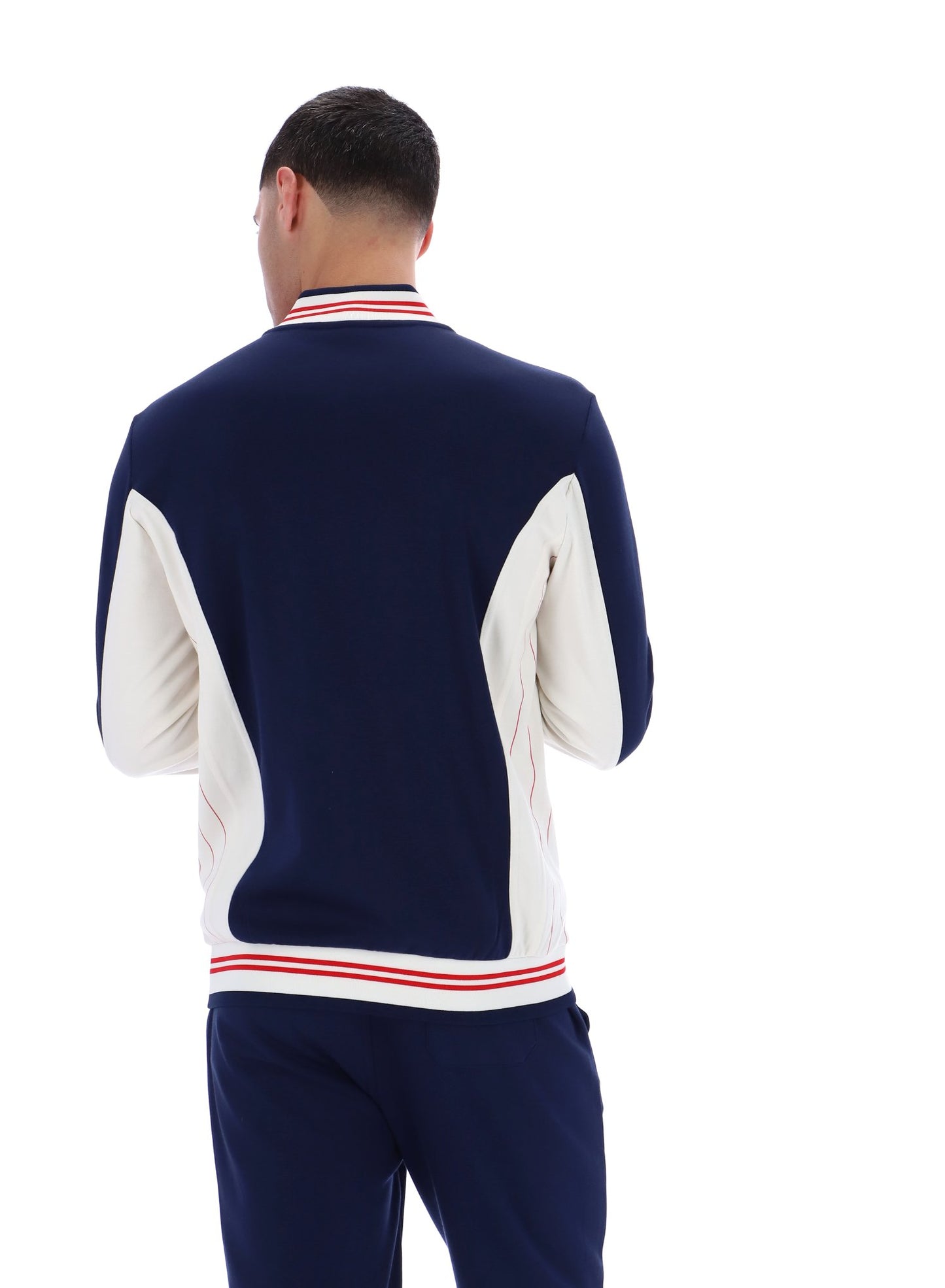 Fila - Settanta Baseball Track Jacket - Navy/Gardenia/Red