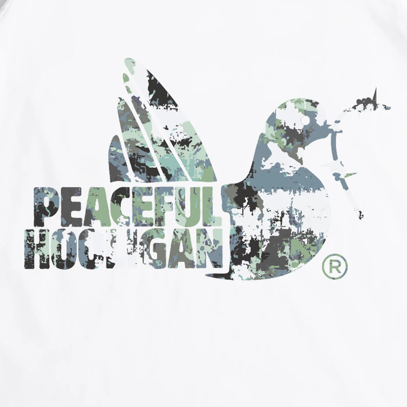 Peaceful Hooligan - Camo Dove Tee - White