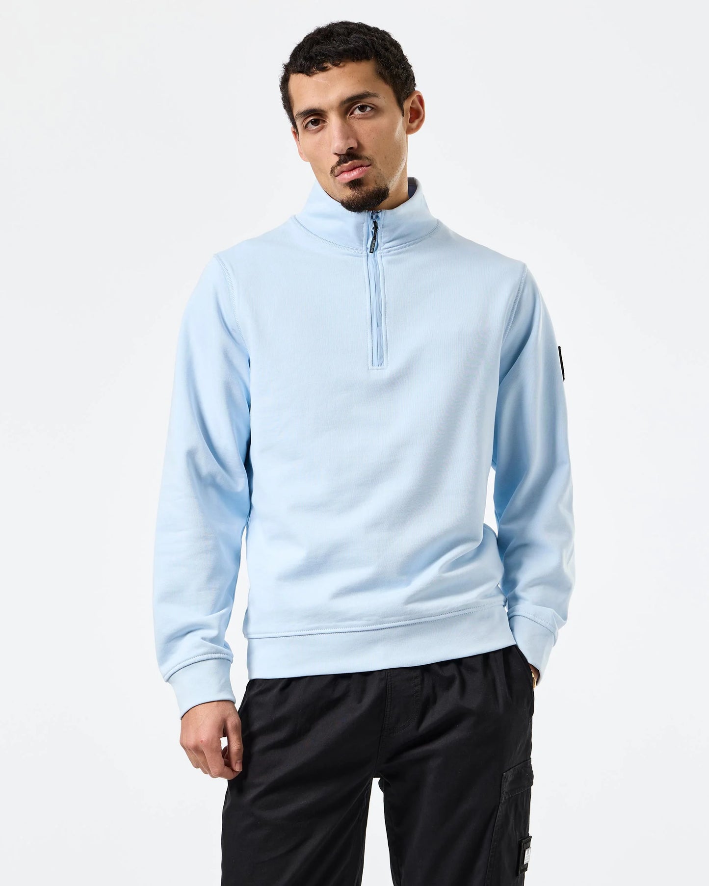Weekend Offender - Kraviz Quarter Zip Sweatshirt - Oceanwave Blue
