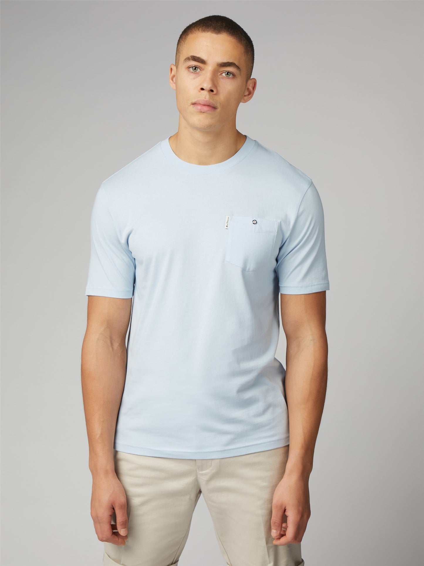 Ben Sherman - Signature T-Shirt with Chest Pocket - Pale Blue