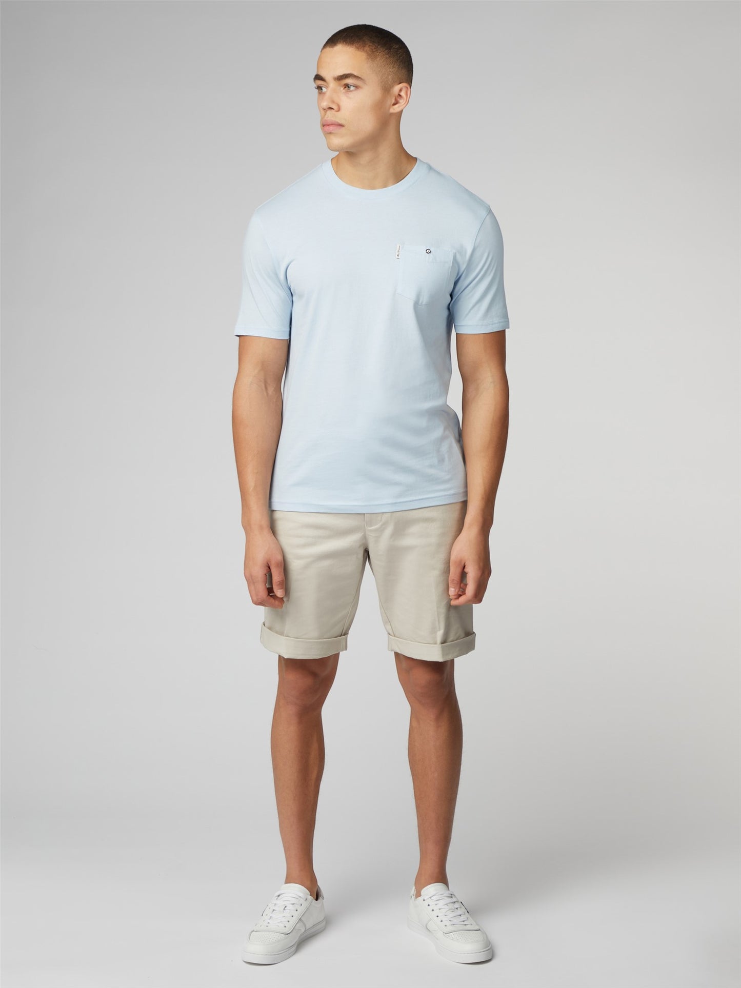 Ben Sherman - Signature T-Shirt with Chest Pocket - Pale Blue