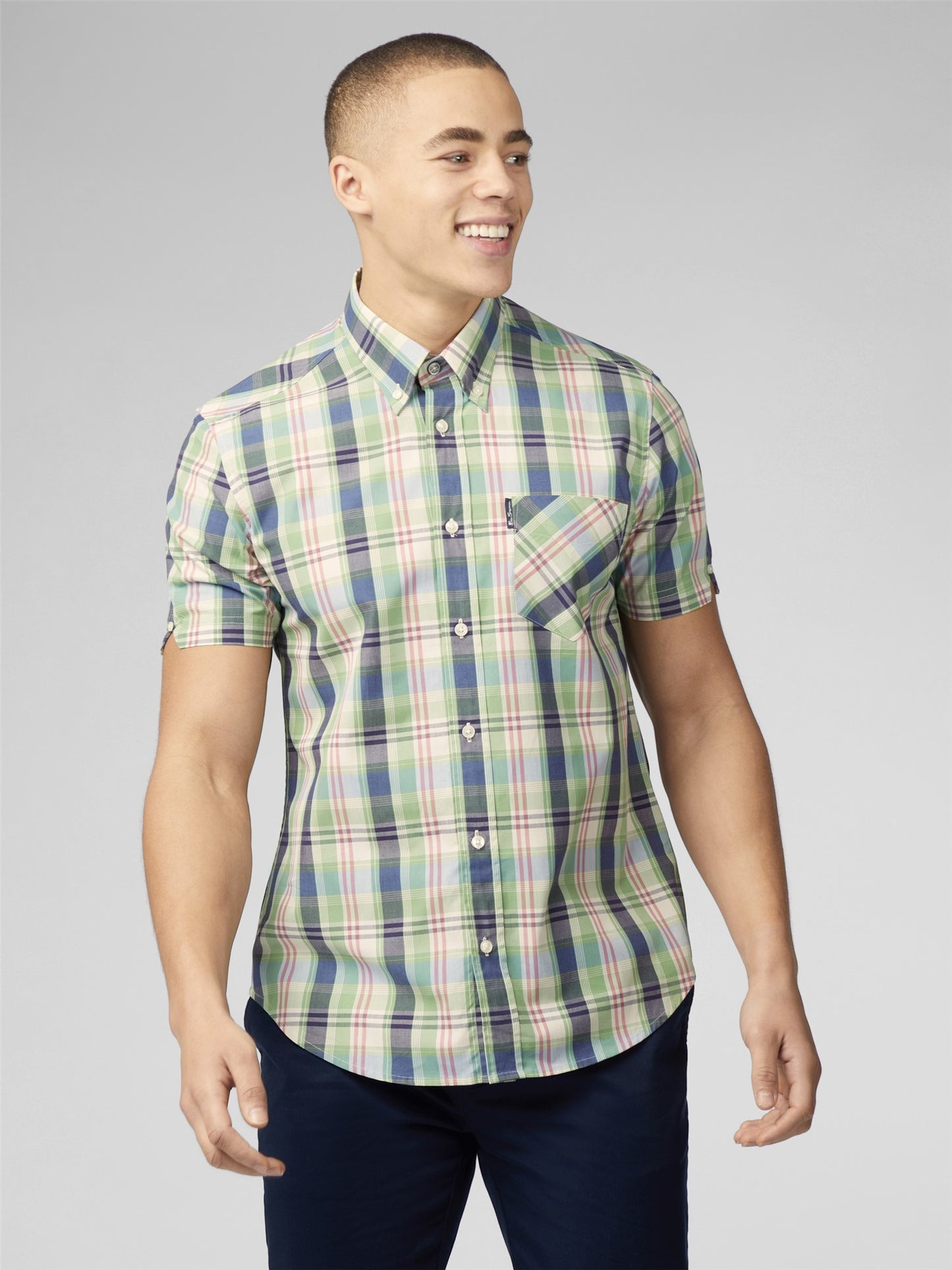 Ben Sherman - Gingham Overcheck Shirt - Grass Green