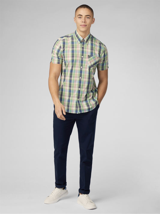 Ben Sherman - Gingham Overcheck Shirt - Grass Green