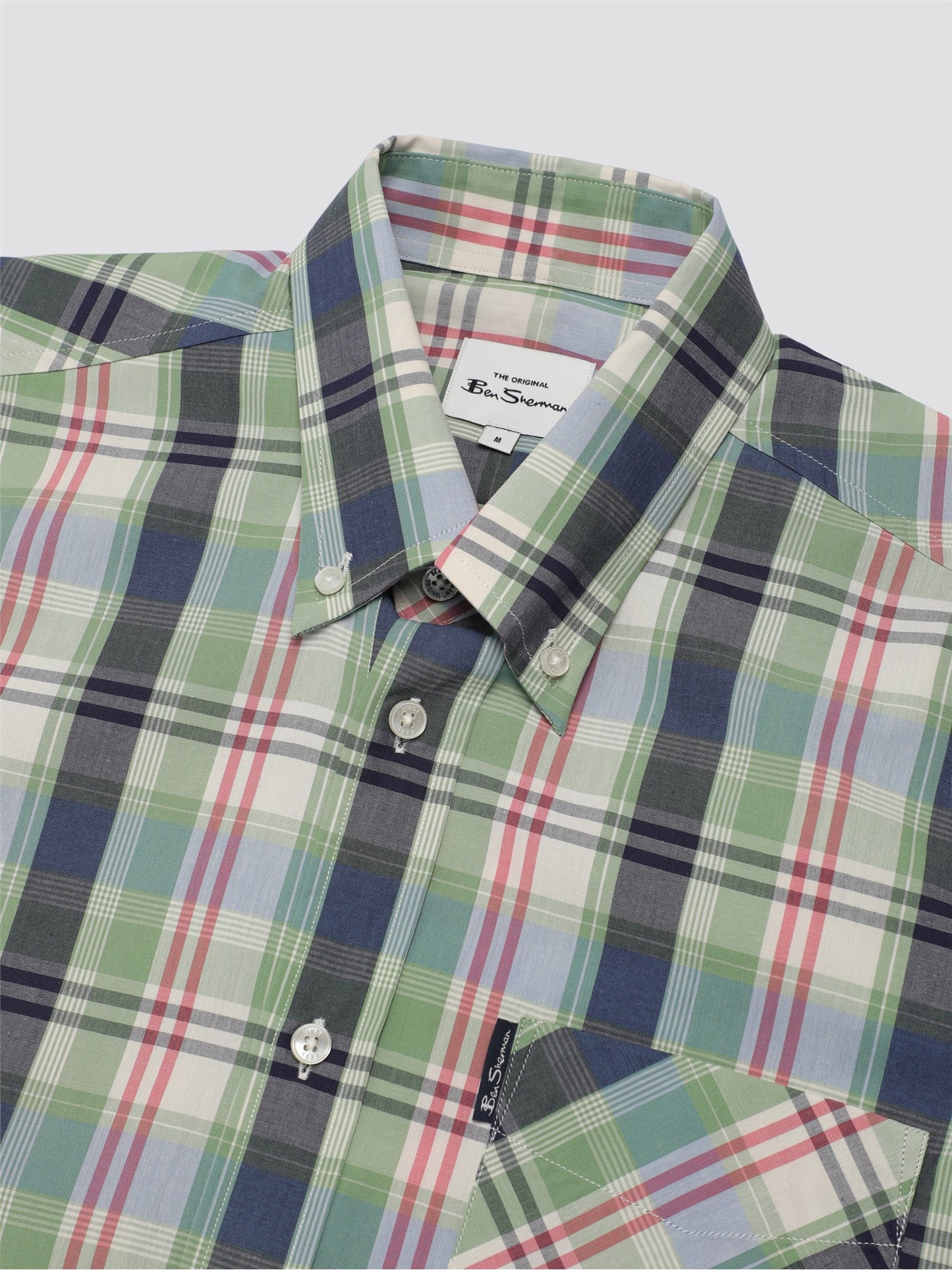 Ben Sherman - Gingham Overcheck Shirt - Grass Green