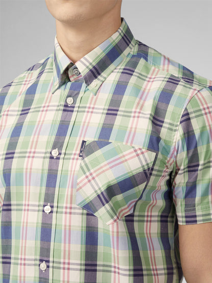 Ben Sherman - Gingham Overcheck Shirt - Grass Green