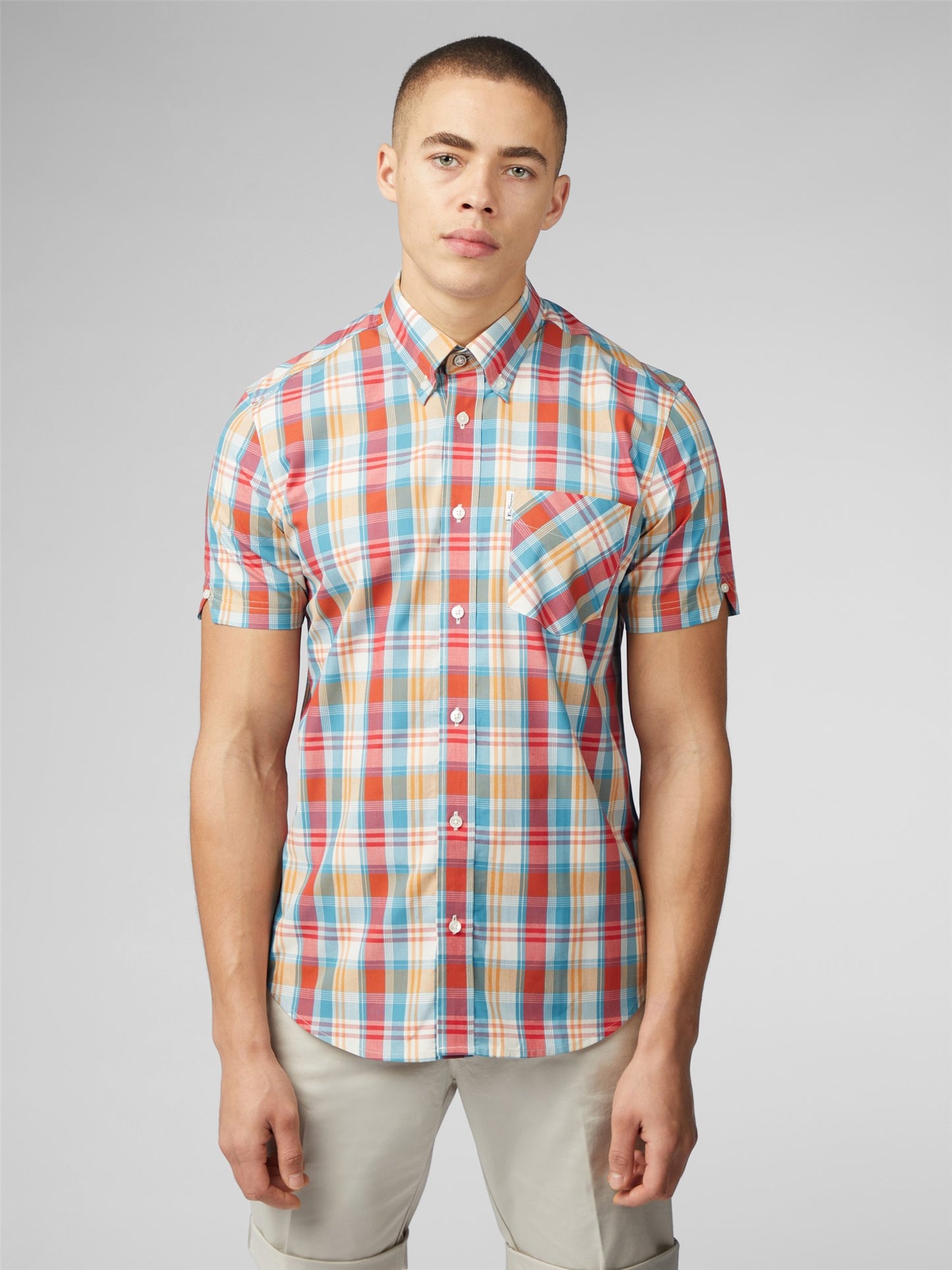 Ben Sherman - Gingham Overcheck Shirt - Kingfisher