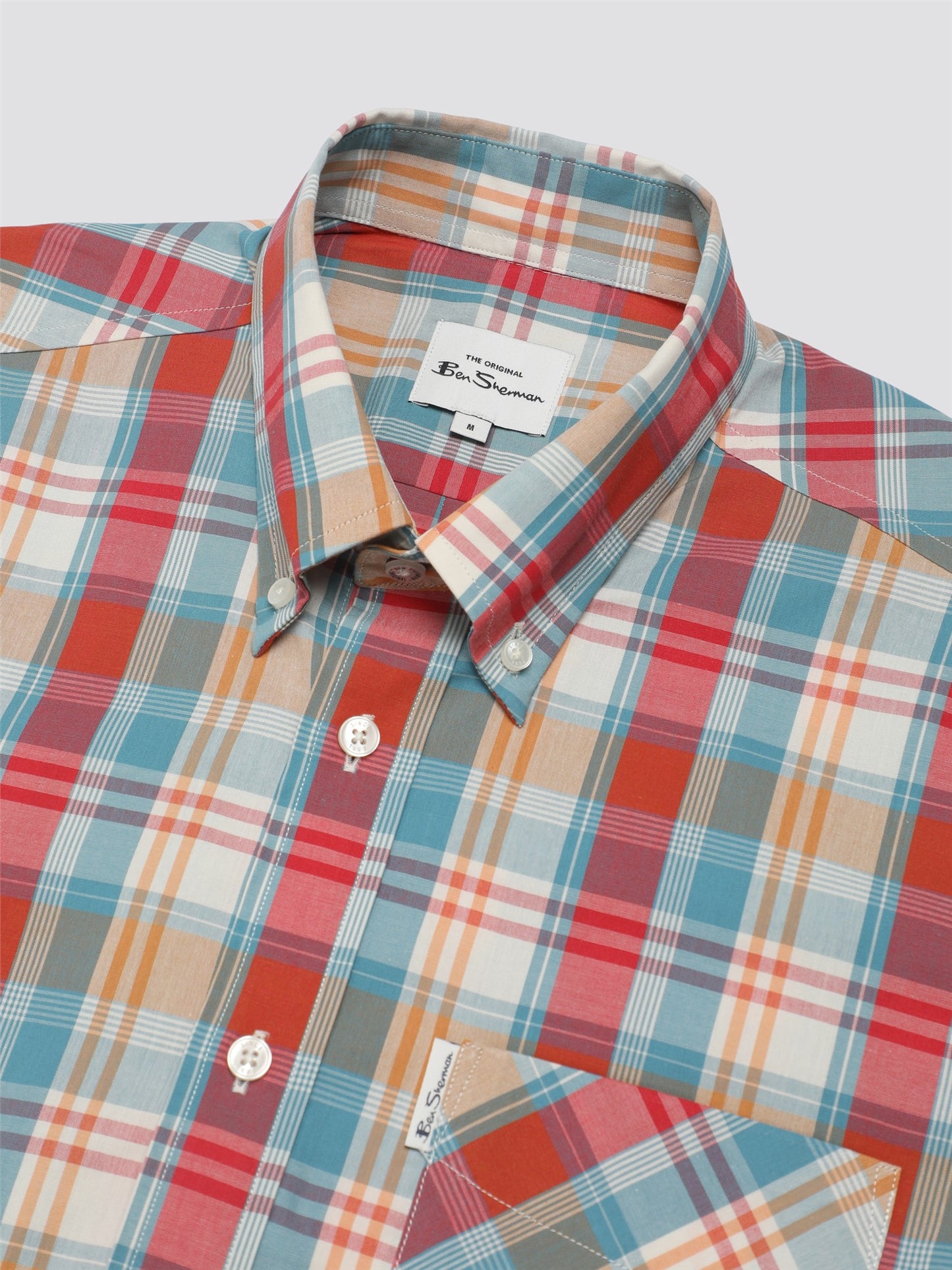 Ben Sherman - Gingham Overcheck Shirt - Kingfisher