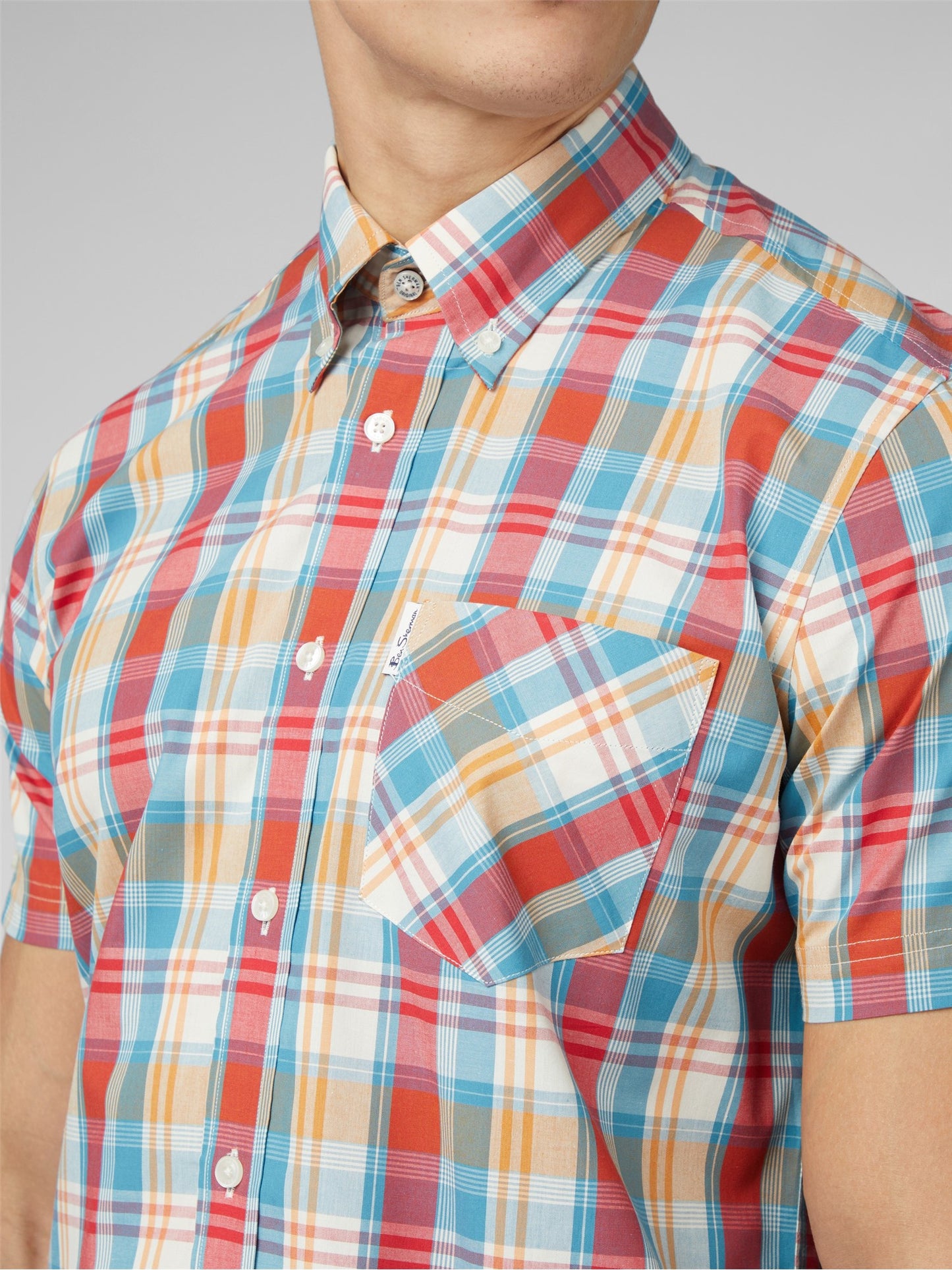 Ben Sherman - Gingham Overcheck Shirt - Kingfisher