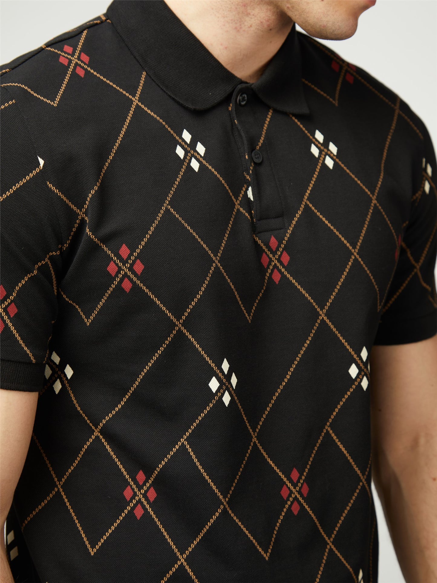 Ben Sherman - Argyle Printed Polo - Black