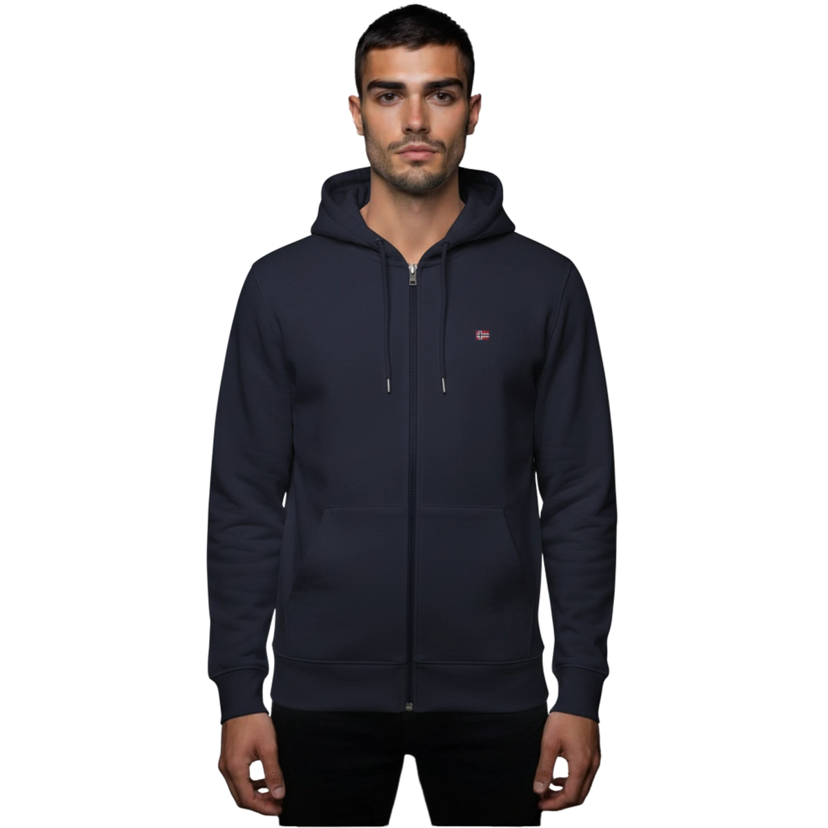 Napapijri Balis Blue Marine Mens Hoodie Front View
