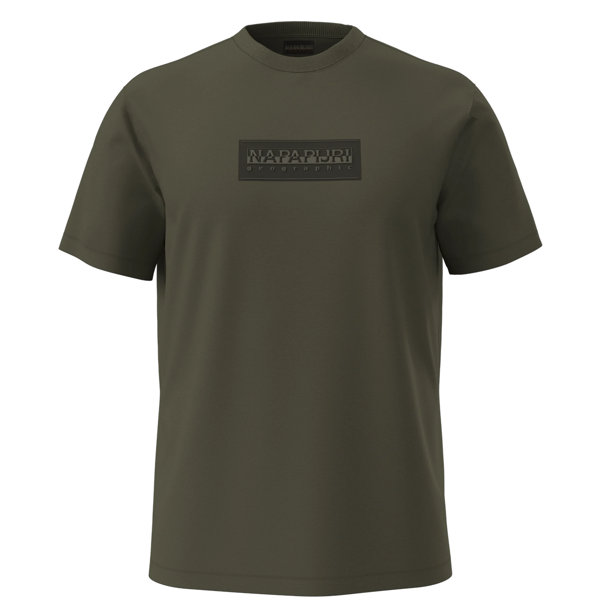 Napapijri Box Logo Green Olive Night Mens T-Shirt Front