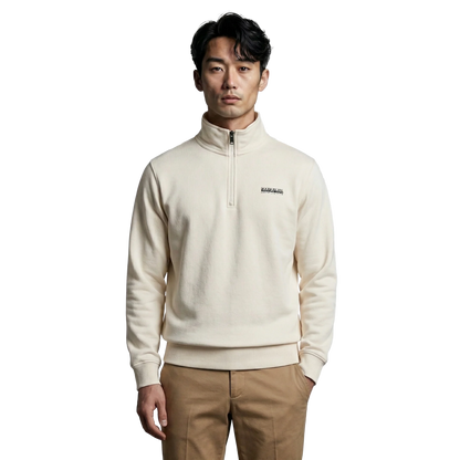Napapijri Small Box 1/4 Zip Sweatshirt Beige Dimity