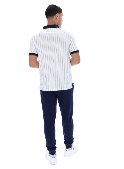 Fila - BB1 Classic Vintage Striped Polo - White / Green / Navy
