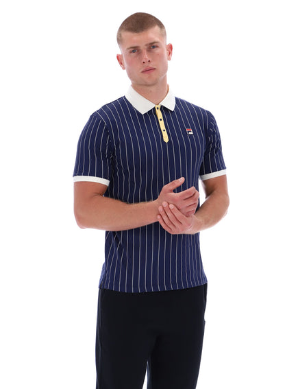 Fila - BB1 Classic Vintage Striped Polo - Navy / Raffia / Gardenia