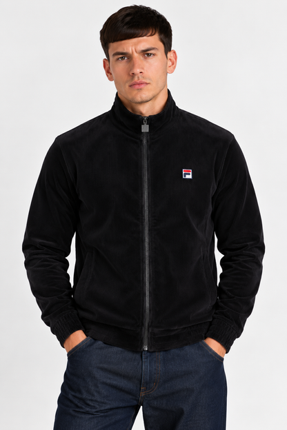FILA Walter Black Mens Corduroy Track Jacket Model