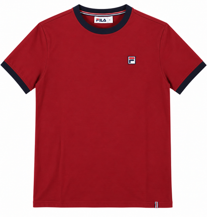 FILA Marconi Essential Ringer T-Shirt Sun Dried Tomato Black