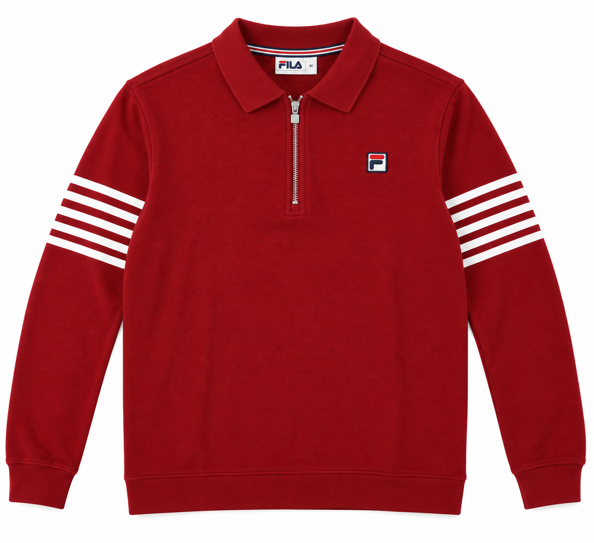 FILA Luis Sun Dried Tomato Mens Quarter Zip Polo Front View