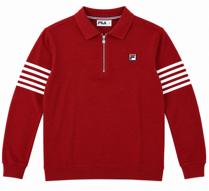 FILA Luis Sun Dried Tomato Mens Quarter Zip Polo Front View