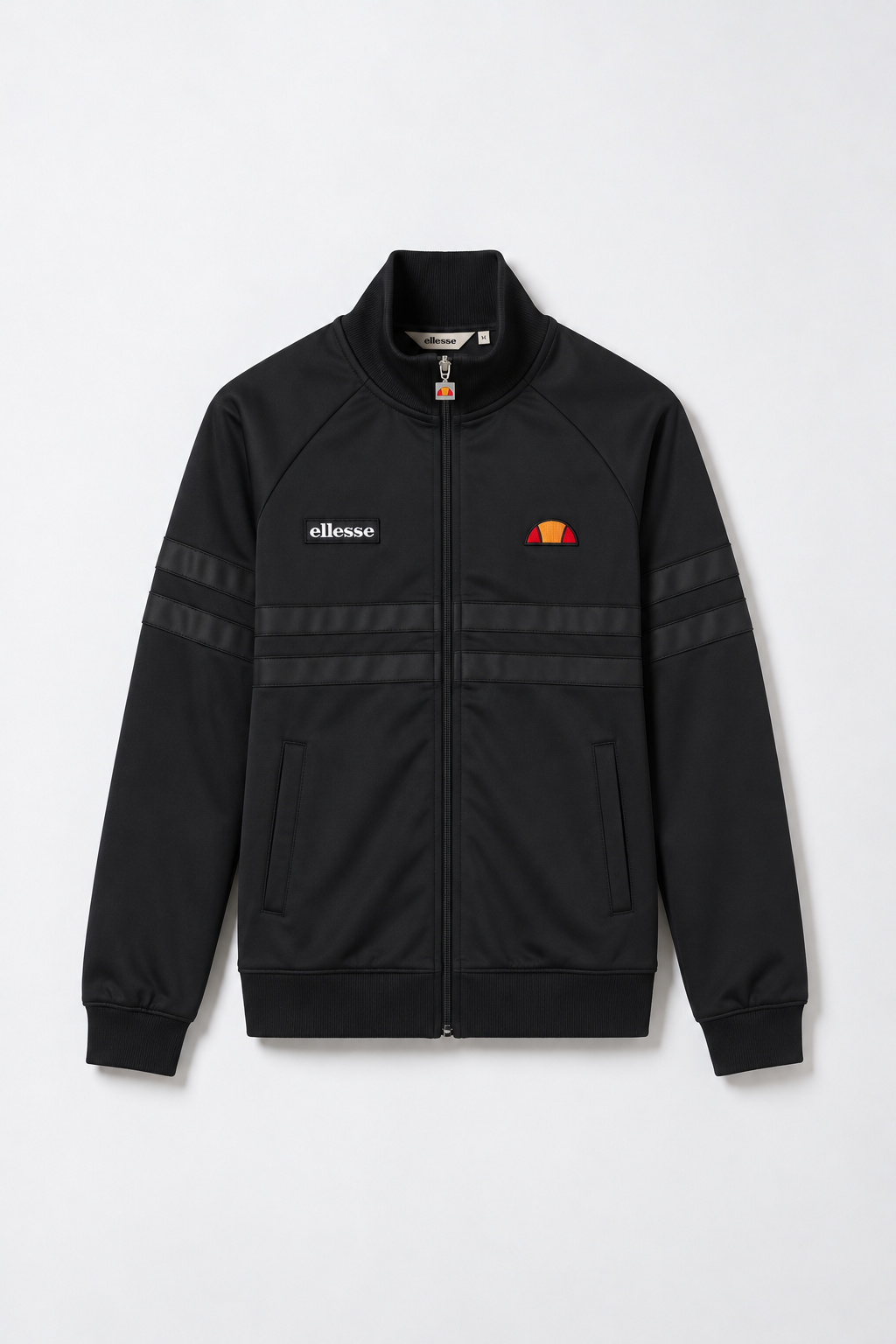 Ellesse Rimini Black Mens Track Top Front View