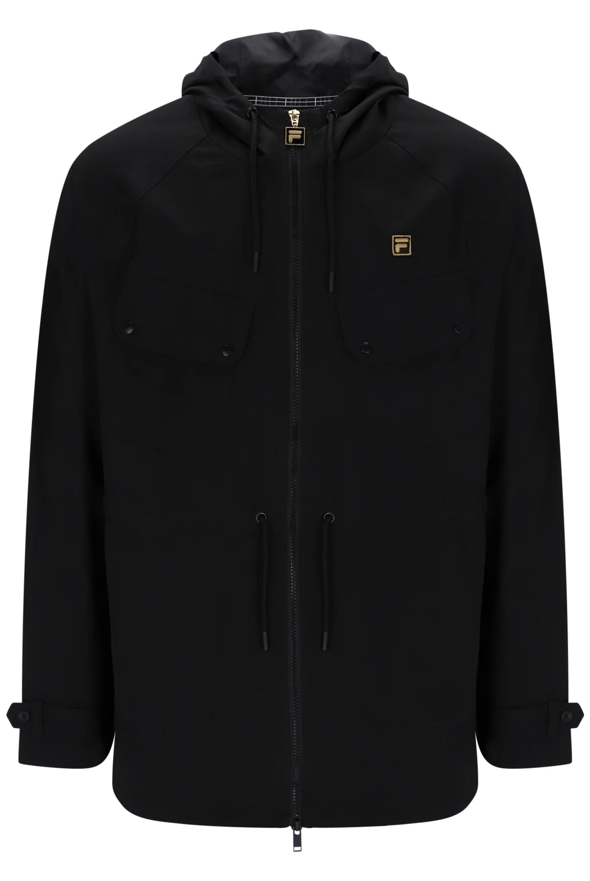 FILA Gold Fabroni Black Mens Hooded Parka Front View