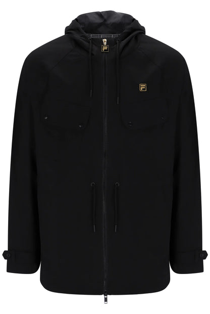FILA Gold Fabroni Black Mens Hooded Parka Front View