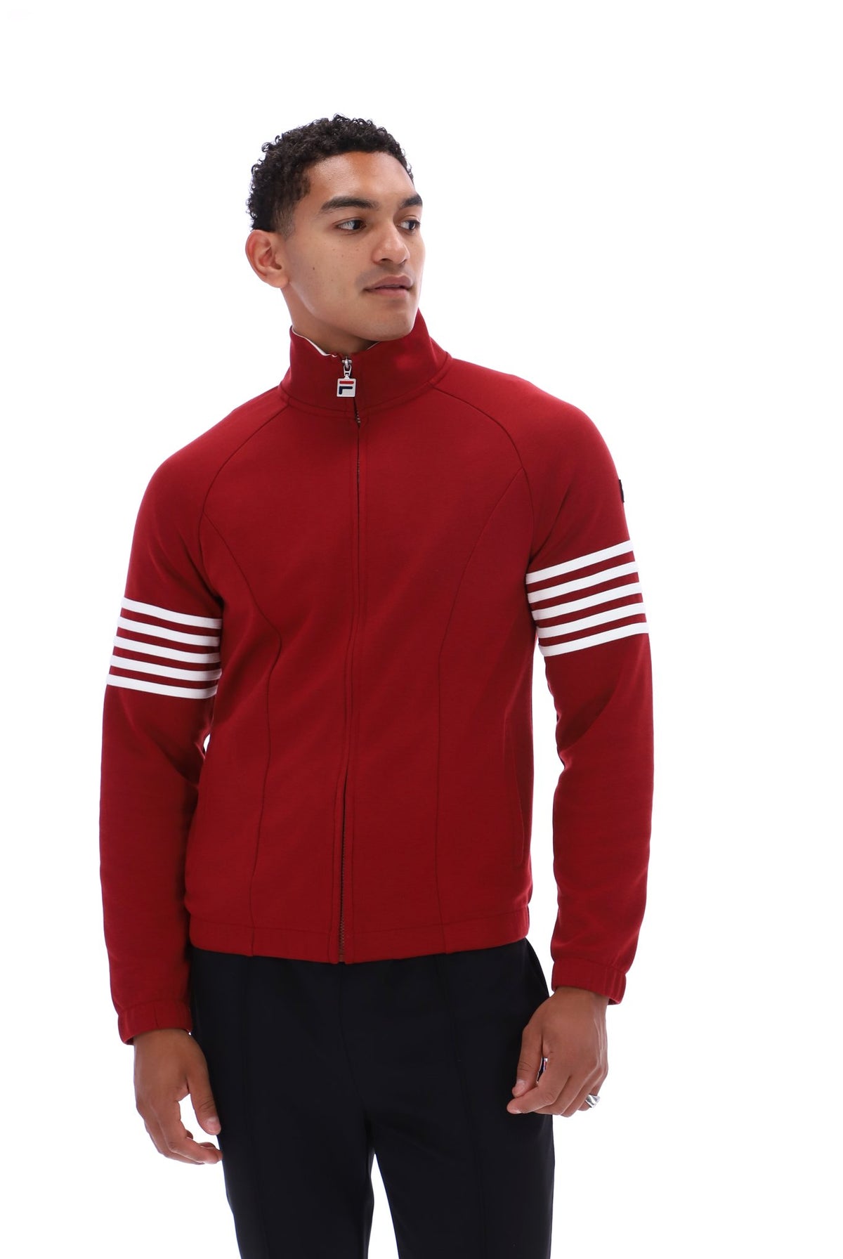 FILA Patrice Sun Dried Tomato White Track Jacket Model