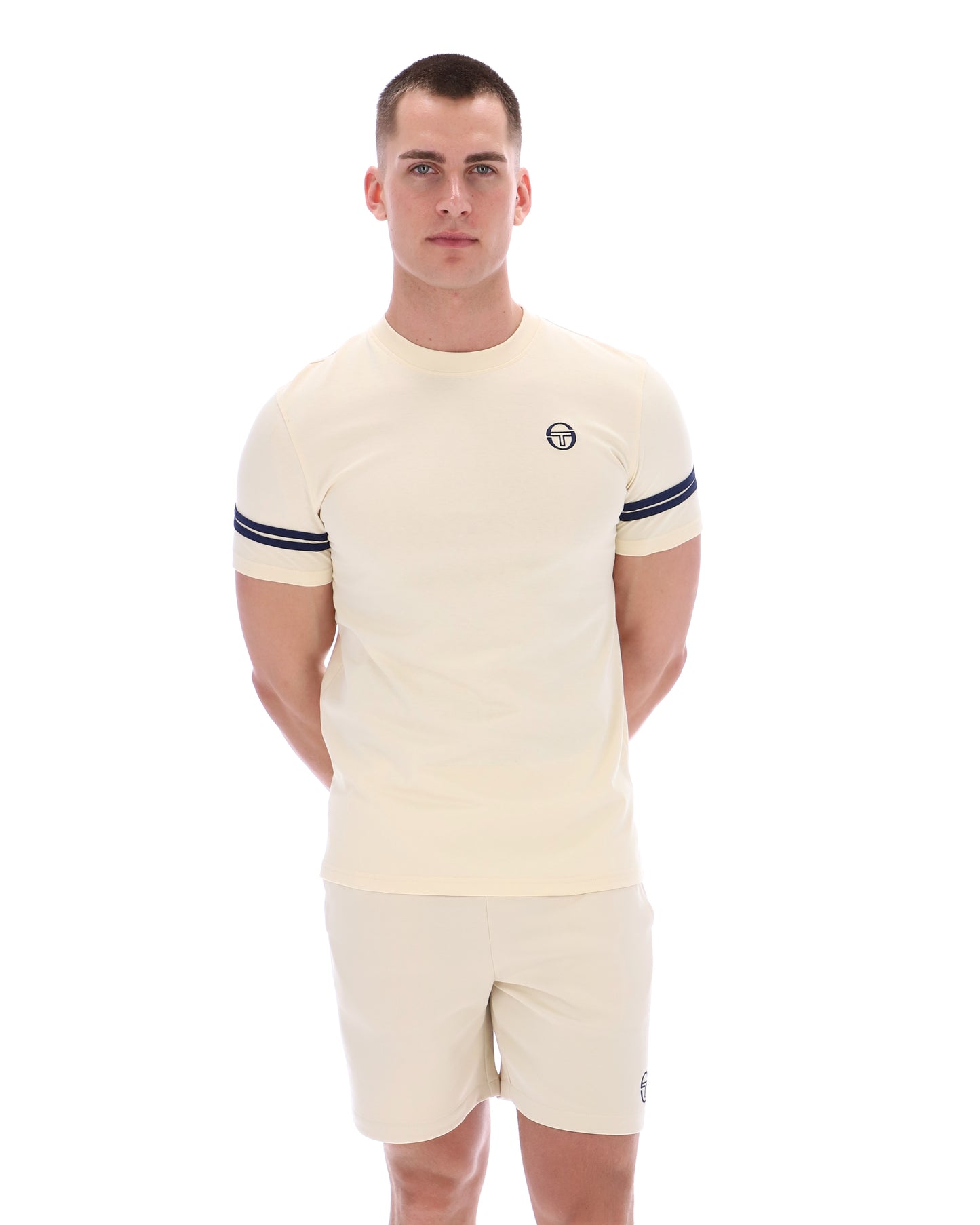 Sergio Tacchini | Grello Crew Neck T-shirt - Sandshell/Maritime Blue