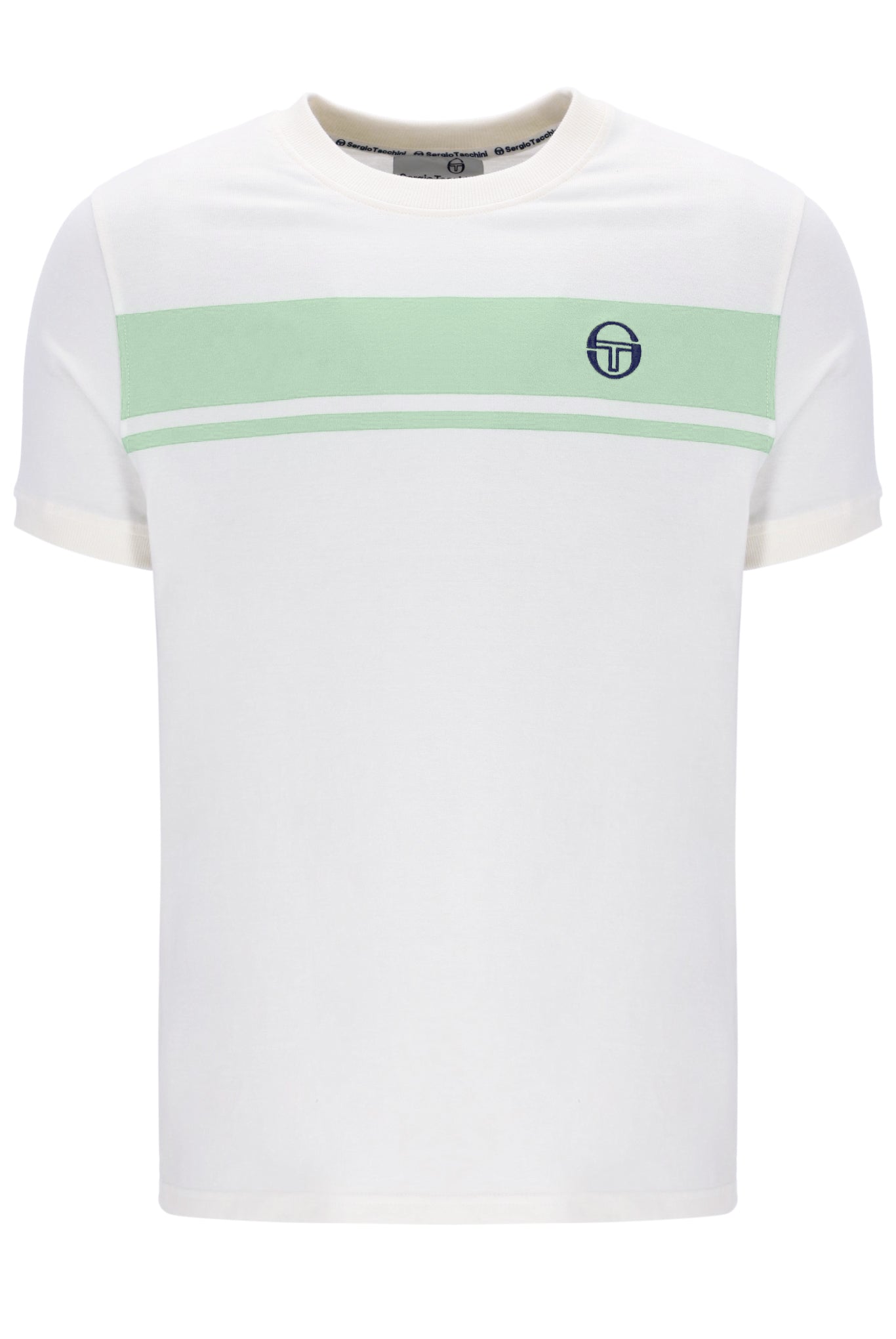 Sergio Tacchini | Master Crew Neck T-Shirt - Gardenia/Quiet Green