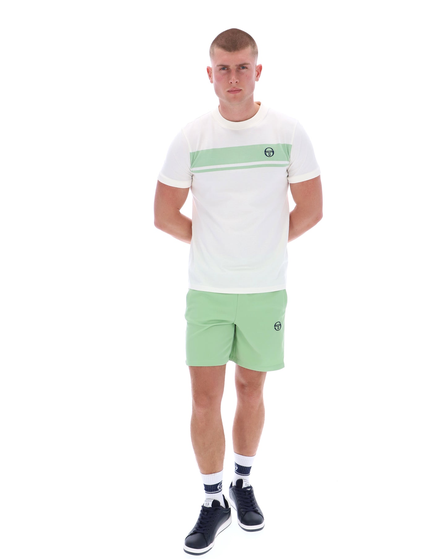 Sergio Tacchini | Master Crew Neck T-Shirt - Gardenia/Quiet Green