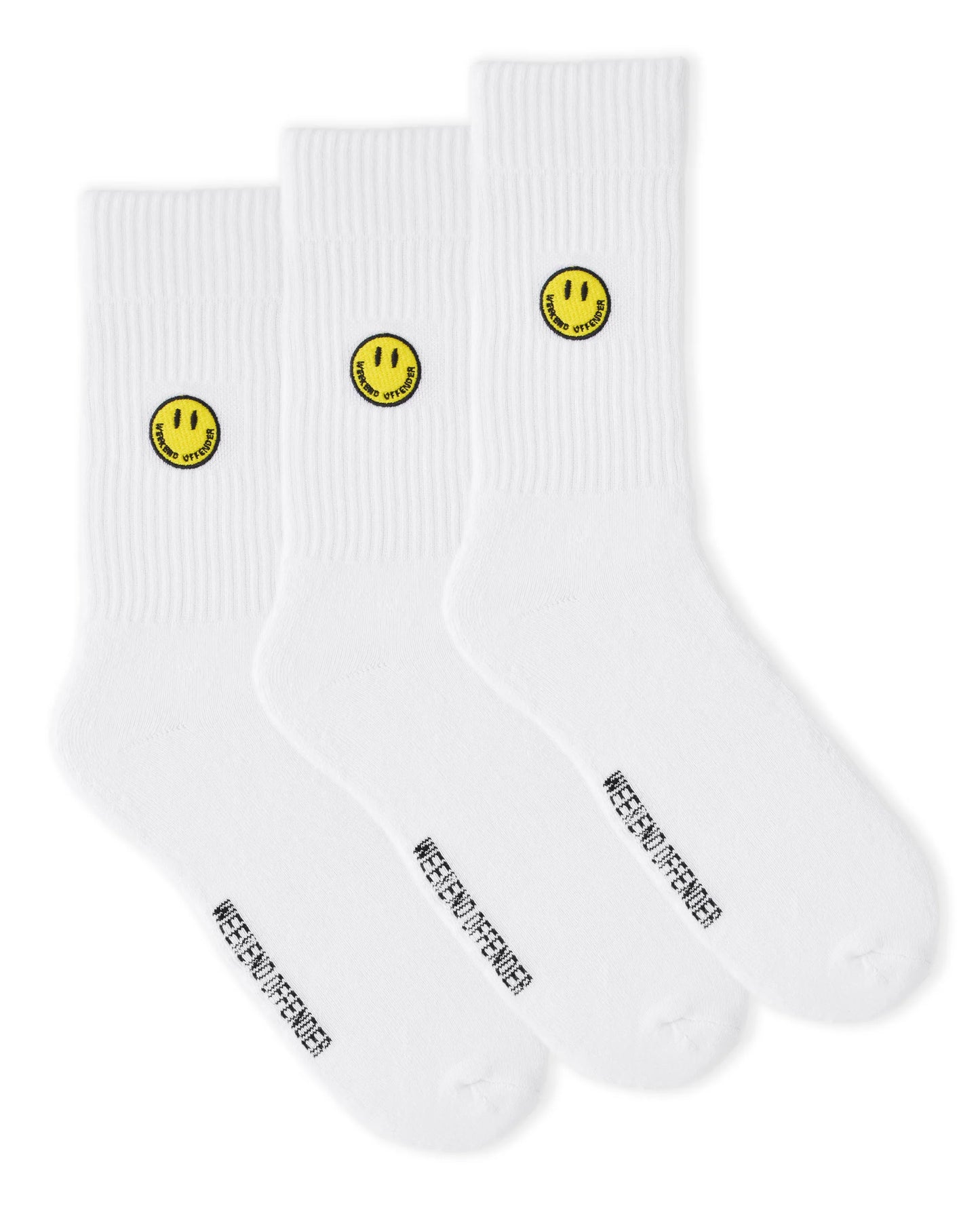 Weekend Offender - Smiley Sport Socks - White