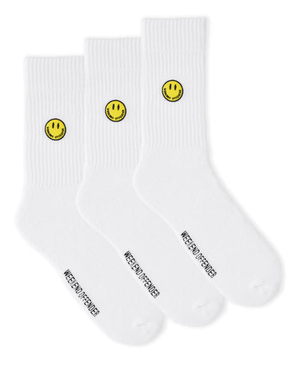 Weekend Offender - Smiley Sport Socks - White