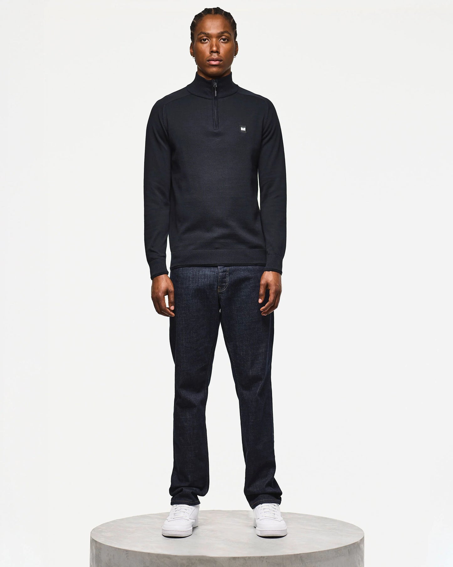 Weekend Offender - Pierre Quarter Zip Jumper - Navy