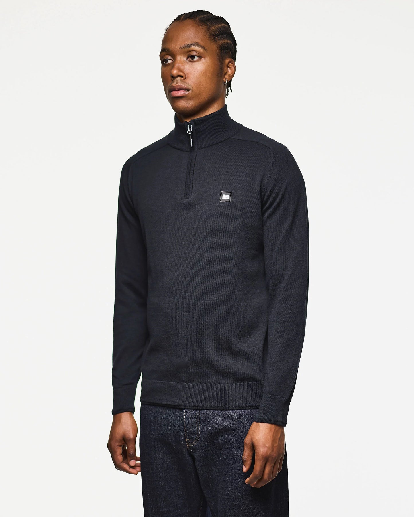 Weekend Offender - Pierre Quarter Zip Jumper - Navy