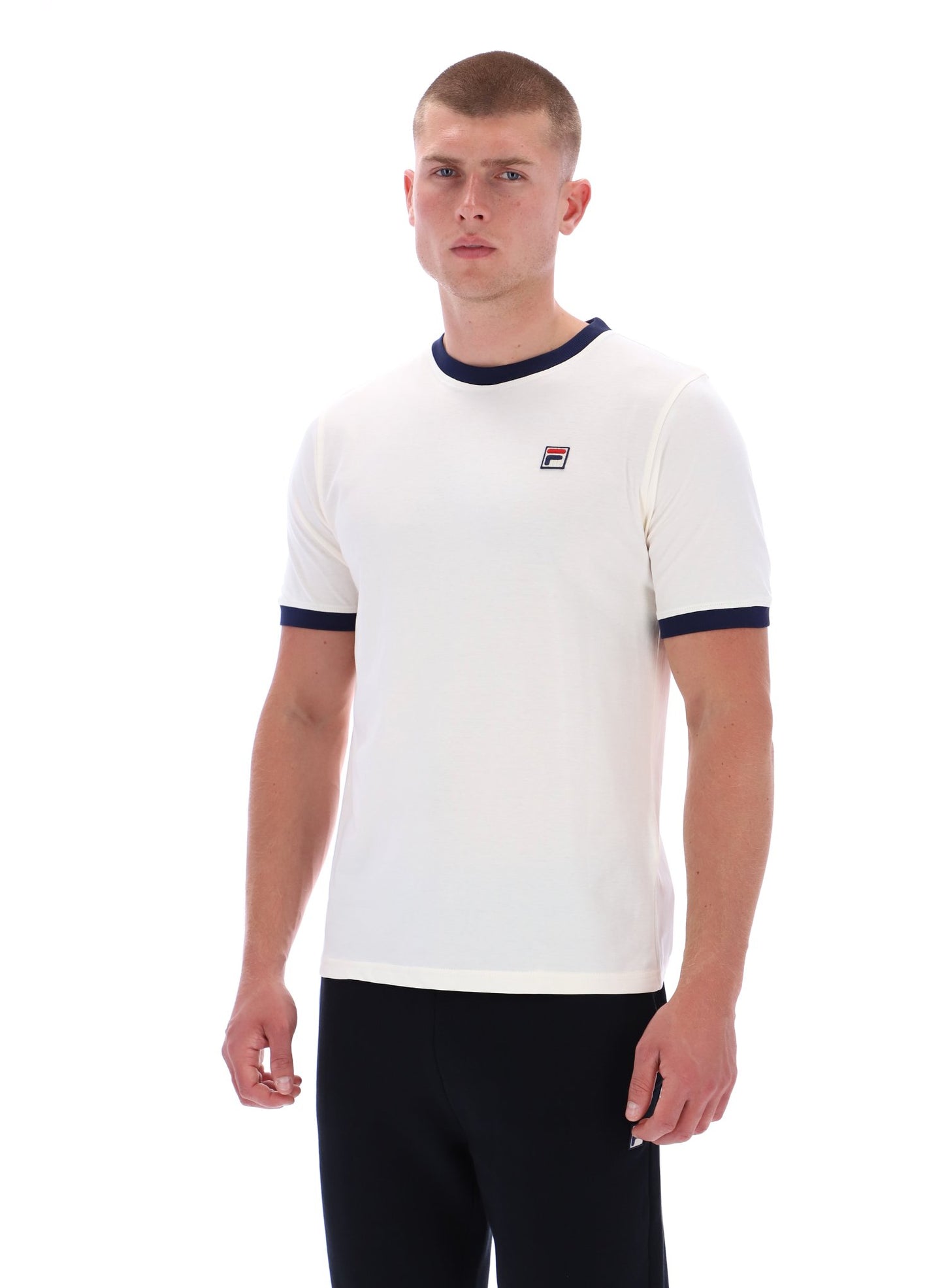 Fila - Marconi Essential Ringer T-Shirt -  Gardenia / Navy