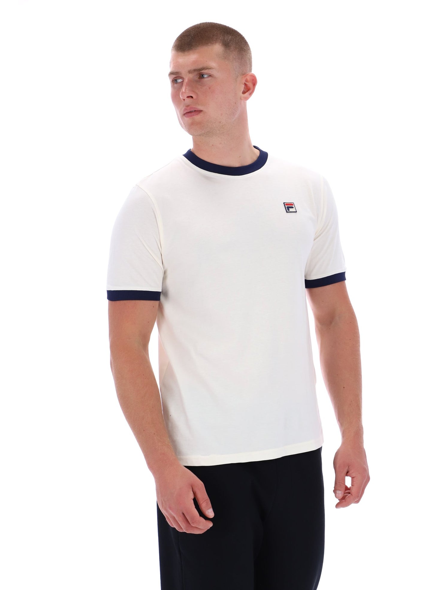 Fila - Marconi Essential Ringer T-Shirt -  Gardenia / Navy