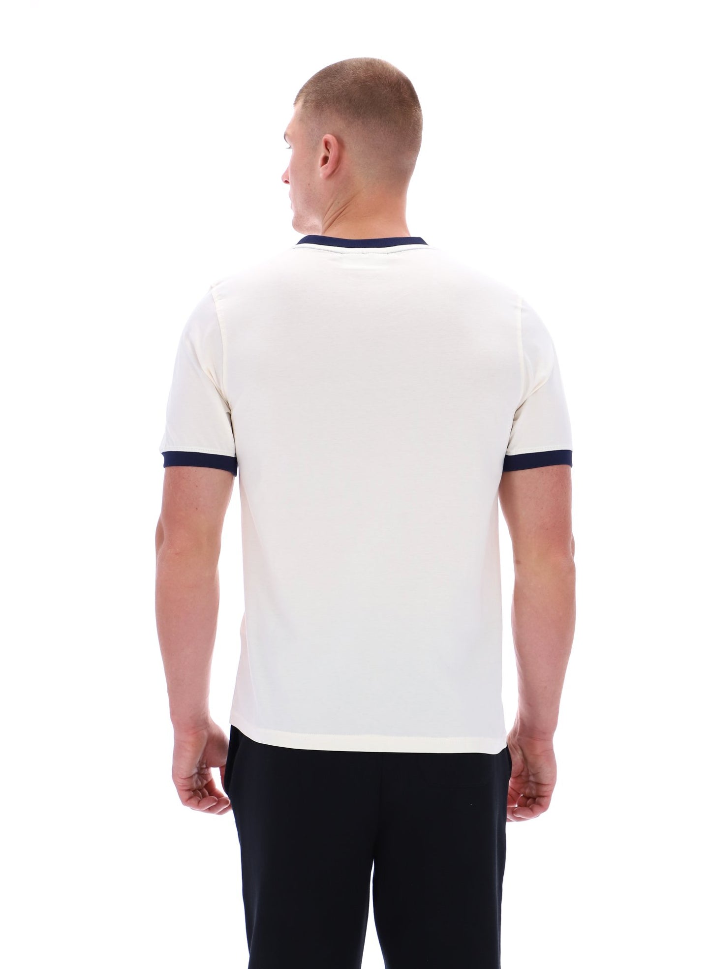 Fila - Marconi Essential Ringer T-Shirt -  Gardenia / Navy
